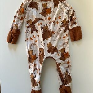 Little Sleepies Brown Bear Print Footie Pajamas